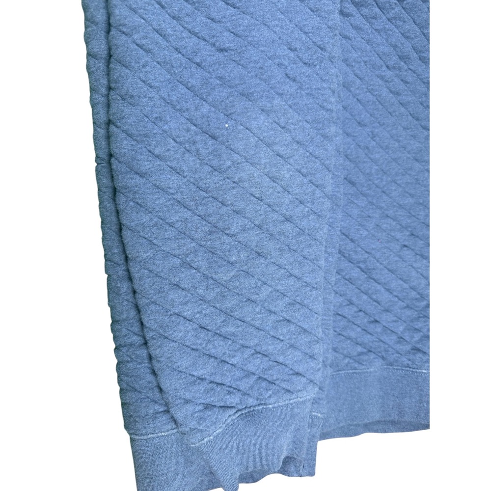 Oak Hill Mens 2XLT Blue Quilted Button Mock Neck Pullover Long Sleeve Sweater - Picture 3 of 7